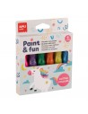 Apli Kids Pack de 6 Temperas con Purpurina en Tubo con Pincel 14ml - Practico y Sin Limpieza - Fomenta Creatividad y