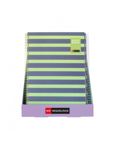 Miquel Rius Between The Lines Expositor con 12 Notebooks1 A4 80 Hojas Cuadricula 5x5