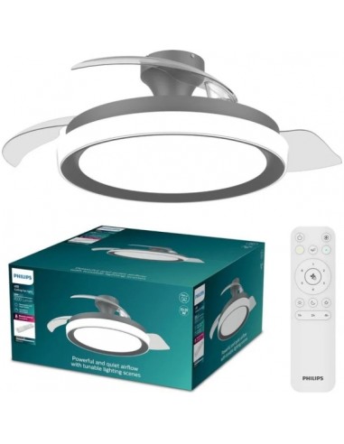 Philips Bliss DC Fan Ceiling Ventilador de Techo con Luz LED Hasta 6500K - Aspas Retractiles - 35W Ventilador-28W Luz -