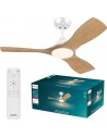 Philips Olas Fan Ceiling Ventilador de Techo con Luz LED Hasta 6500K - Aspas Fijas - 30W Ventilador-24W Luz - Mando a