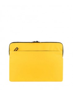 Tucano Gommo Sleeve Funda Portatil 15 6" - Material Engomado Impermeable - Bolsillo para Accesorios - Color Amarillo