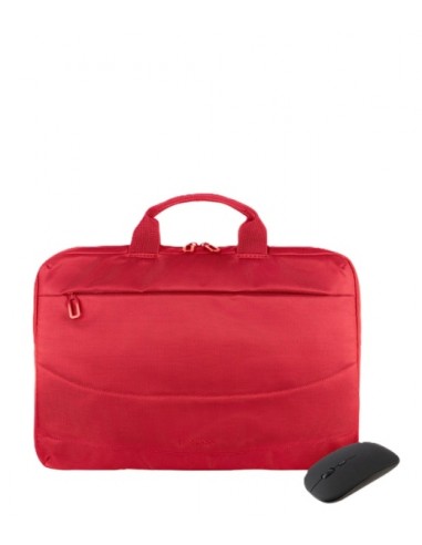 Tucano Idea Maletin Portatil 15 6"-Raton Inalambrico - TamaÃ±o Slim - Interior Acolchado - Color Rojo