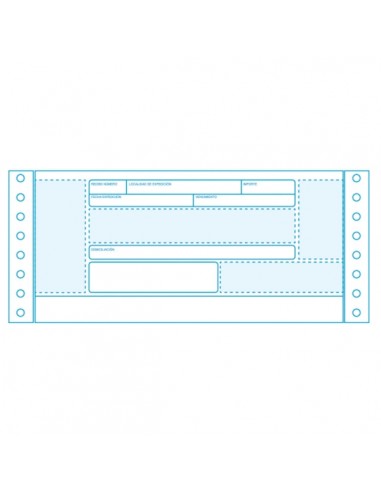 Fabrisa Caja de Recibos Negociables 240x4" 90gr - 1 Hoja 2 Trepados 2.500 pliegos