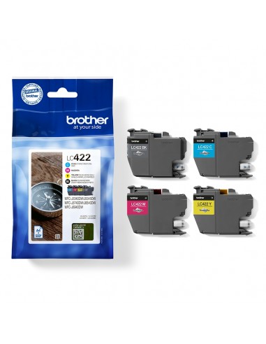 Brother LC422 Pack de 4 Cartuchos de Tinta Originales - LC422VAL