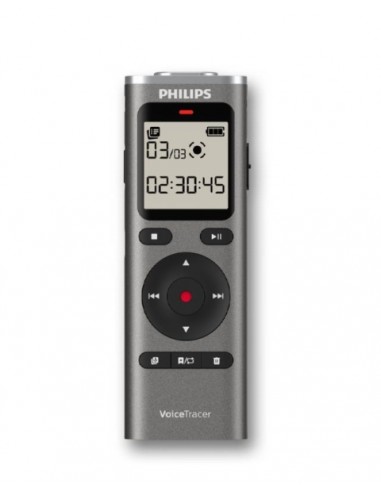 Philips VoiceTracer DVT1170 Grabadora de Voz Digital - 8GB - Grabacion Activada por Voz - Tiempo y Fecha Integrados -