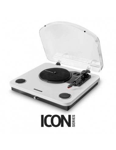 Energy Sistem WhiteSpin Tocadiscos - Altavoces 10W - Funcion Auto-Stop - Conexion RCA-Bluetooth y USB - Color Blanco