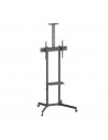 Ewent Soporte de Suelo con Ruedas para Pantallas 37"-70" - Bloqueo de Ruedas - Bandejas - Peso Max 50Kg - VESA 600X400mm -