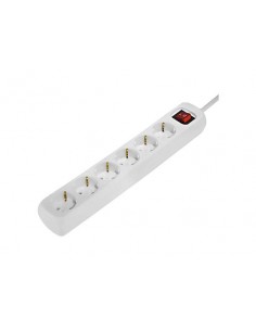 Hama Regleta Alimentacion con 6 Tomas - Cable 1.4m - Interruptor de Encendido - 33.7x5.5x4.7cm - Color Blanco