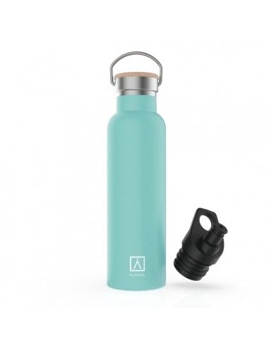 Numada Mibbot Mint Botella Termica - Capacidad de 600ml - Tapon Deportivo - Bolsa de Neopreno - 5 Capas - Libre de BPA - Boca