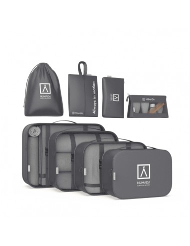 Numada Midweek A80 Pack de 8 Organizadores de Maleta - Poliester Impermeable - Malla Semitransparente - Cremallera con Doble