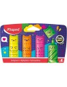 Maped Kawaii Pack con 4 Mini Marcadores Fluorescentes Neon - Divertidos DiseÃ±os Kawaii - Trazo de 1 a 5mm - Ideal para