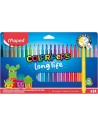Maped Color`Peps Longlife Pack de 24 Rotuladores con Punta Media Bloqueada 3.7mm - Tinta Lavable - Colores Surtidos