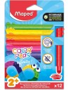 Maped Color`Peps Infinity Jumbo Pack de 12 Lapices de Colores de Larga Duracion - Hecho Totalmente de Mina - Colores Surtidos