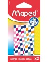 Maped Pack de 2 Gomas de Borrar con 3 DiseÃ±os Damero - Forma Rectangular - Sin Ftalatos - Colores Surtidos