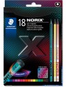 Staedtler Norix 186 Pack de 16 Lapices de Colores HB-2 Lapices de Grafito - Madera Negra - Mina de Grafito - DiseÃ±o