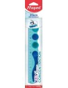 Maped Kidy Lern Concentration Regla 20cm - DiseÃ±ada para Ayudar a la Concentracion - Zonas Tactiles Extraibles - Color Azul