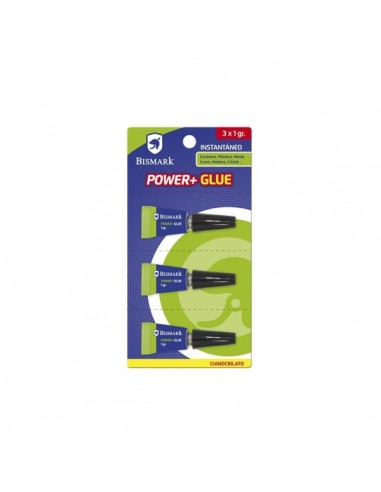 Bismark Power-Glue Pack con 3 Tubos de Pegamento de Contacto - 3x 1gr - Se Aplica Facilmente