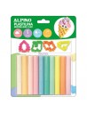 Alpino Pack con 10 Barras de Plastilina 17gr-4 Moldes - Muy Flexible - Pueden Mezclarse - Sin Gluten - Colores Pastel