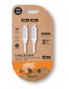 TechOneTech Cable USB-C Macho a USB-C Macho 1m - Recubierto de Nylon Trenzado Blanco