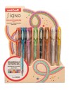 Uni-ball Signo Sparkling UM-120SP Expositor con 48 Rollers de Tinta Gel-50 Tarjetas Kraft Gratis - Punta de Bola 1mm -