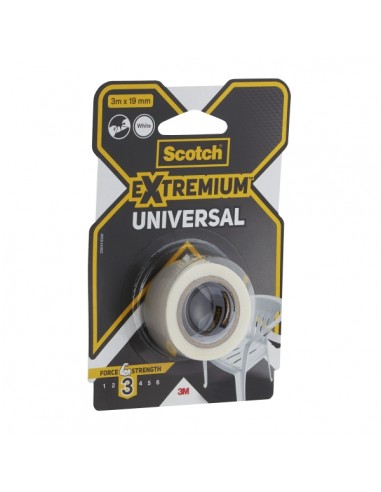 Scotch Extremium Universal Cinta Adhesiva Americana - 3m x 19mm - Color Blanco