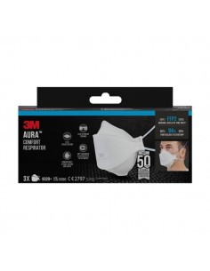 3M Aura Pack de 3 Mascarillas para Particulas FFP2 - Desechable - Sin Valvula - para Niveles Medios de Particulas - Color