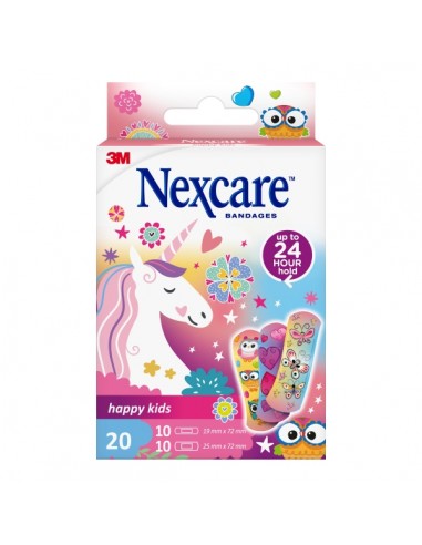 Nexcare Happy Kids Magic Pack de 20 Apositos Surtidos - Transpirables - para Pieles Delicadas - Color Estampado Infantil