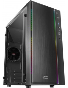 Mars Gaming MCM Caja Minitorre Micro ATX-Mini-ITX - Panel Lateral Acrilico - Iluminacion RGB - Tamaño HDD 2.5"-3.5" -