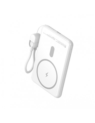 Leotec Powerbank Inalambrico 5.000 mAh --PD 20W - Qi 15W - Color Blanco