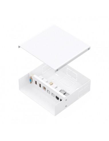 Aisens Caja de Conexiones VGA-Jack 3.5-2x HDM-2x USB-B-2x RJ45 Cat.6A STP - Color Blanco