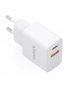 Aisens Cargador Gan 20W - 1xUSB-C PD3.0 - 1xUSB-A QC3.0 - Color Blanco