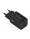 Aisens Cargador Gan 65W - 2xUSB-C PD3.0 QC4.0 - Color Negro