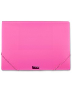 MKtape Carpeta de Solapas Portadocumentos - Cierre de Gomas - Tamaño Folio - Color Rosa