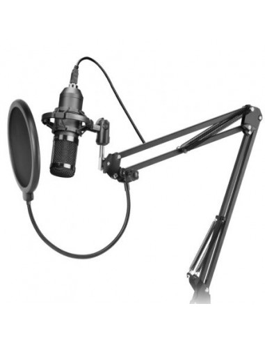 Mars Gaming MMICPRO Microfono USB Cardioide de Brazo Extensible para Streaming - Soporte Antivibraciones - Cable de 2.50m