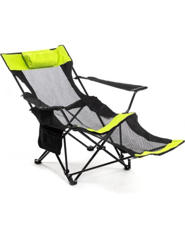 Innovagoods Kampfort Silla Tumbona de Camping Plegable 3 en 1 - Soporta 120Kg - Bolsillo Lateral - Bolsa de Transporte