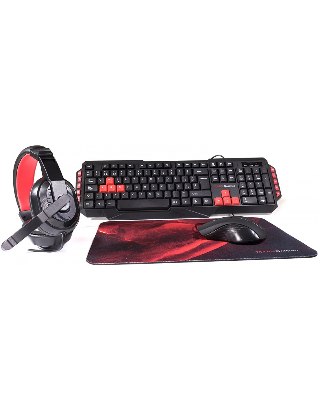 Combo Mars Gaming Teclado, Ratón, Cascos 