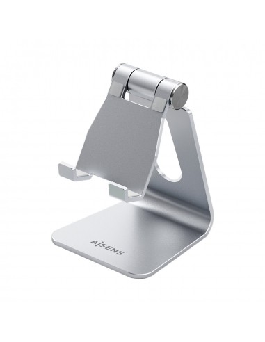 Aisens Soporte de Sobremesa Tamaño M Ajustable (1 Pivote) para Movil-Tablet - Color Plata