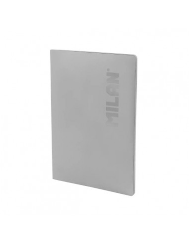 Milan Shadow Libreta Encolada Formato A4 Pautado 1 Linea - 48 Hojas de 95 gr m2 Microperforadas - Color Gris