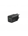 CoolBox Cargador GAN 35W - 1xUSB-C - 1xUSB-A - Carga Rapida 3.0 - Power Delivery - Color Negro