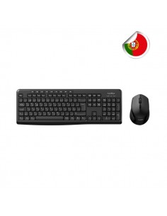 Coolbox Sem Fios Pack Inalambrico Teclado Portugues Multimedia - Raton 4 botones - 1600 dpi - Color Negro