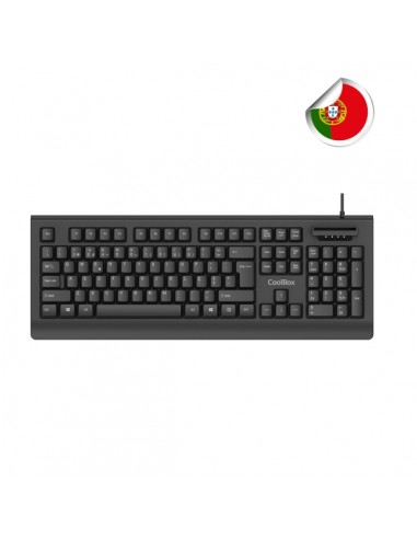 Coolbox TEC04DNIPT Teclado USB - Portugues - Lector Samartcard integrado - DNIe 4.0 y anteriores - Color Negro
