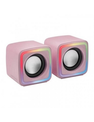 Mars Gaming MSCUBE Altavoces 8W - Iluminacion RGB - Sonido DSP - USB-Entrada Jack 3.5mm - Compactos y Ligeros