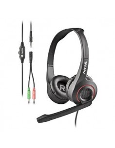 NGS MSX 10 Pro Auriculares con Microfono Plegable - Diadema Ajustable - Almohadillas Acolchadas - Control en Cable - Cable de