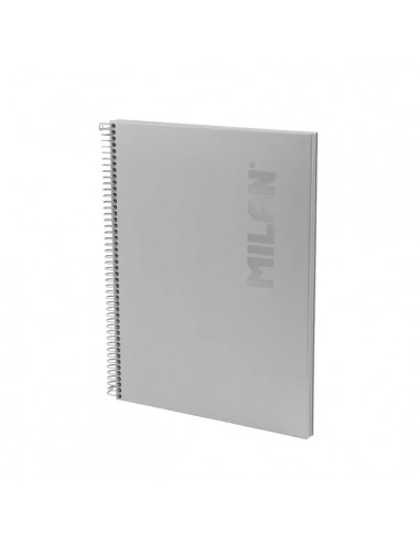Milan Shadow Cuaderno Espiral Formato A4 Pautado 1 Linea - 80 Hojas de 95 gr m2 Microperforadas y con 4 Taladros - Tapa Dura