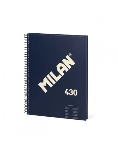 Milan 430 Since 1918 Cuaderno Espiral Formato A4 Doble Pauta 3 5mm - 80 Hojas de 95 gr m2 Microperforadas con 4 Taladros -