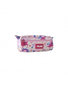 Milan Flowicorn Portatodo Rectangular - 2 Compartimentos con Cremallera