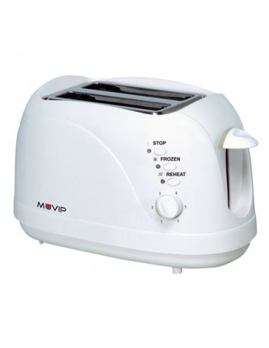 Muvip Tostadora de Pan 750W - Capacidad para 2 Rebanadas - 6 Niveles de Tostado - Funcion Calentar-Descongelacion y
