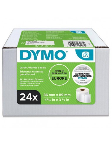 Dymo LabelWriter 13187 Multipack de 24 Rollos de Etiquetas Originales Autoadhesivas - Recomendadas para Direcciones--Medidas