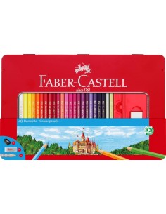Faber-Castell Classic Colour Caja Metalica con 48 Lapices de Colores Hexagonales-2 Lapices de Grafito-Goma de Borrar y