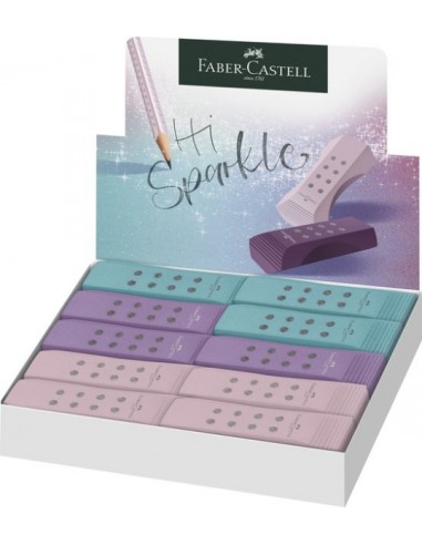 Faber-Castell Sparkle RollOn Goma de Borrar - Libre de PVC - Bajo Residuo - Colores Surtidos
